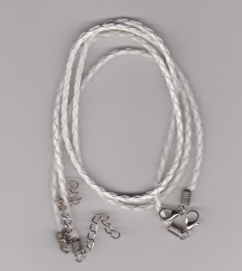 3mm White Braided Leather Necklace Cord