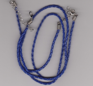 3mm Royal Blue Braided Leather Necklace Cord