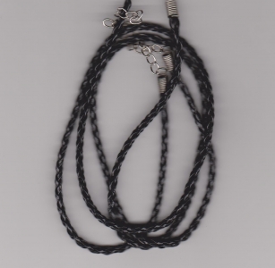 3mm Black Braided Leather Necklace Cord