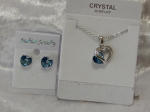 Austrian Crystal Necklace & Earrings - Aqua