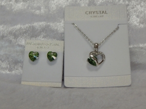 Austrian Crystal Necklace & Earrings - Green