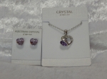 Austrian Crystal Necklace & Earrings - Lilac