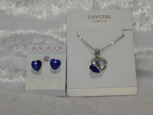 Austrian Crystal Necklace & Earrings - Sapphire