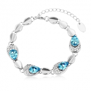 Crystal Ice Bracelet with Swarovski Elements Teardrop Blue 20035