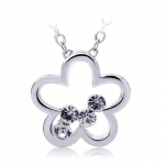 Crystal Ice Necklace with Swarovski Elements Flower Silver 10001