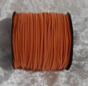 Faux Suede Cord Flat 3mm Burnt Orange
