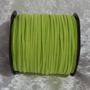Faux Suede Cord Flat 3mm Light Green