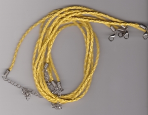 3mm Yellow Braided Leather Necklace Cord