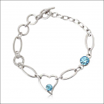 Crystal Ice Bracelet with Swarovski Elements Heart Chain Blue 20008 **CLEARANCE COST PRICE ONLY**