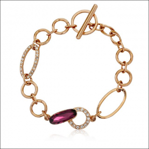 Crystal Ice Bracelet with Swarovski Elements Gold Purple 20011