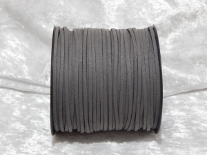 Faux Suede Cord Flat 3mm Dark Grey