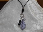 Equilibrium Necklace Leather Leaf Charm