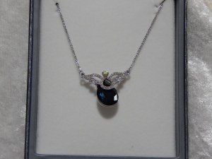 Equilibrium Necklace Guardian Angel Crystal - Blue