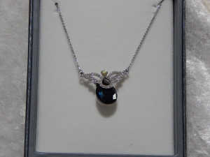 Equilibrium Necklace Guardian Angel Crystal - Blue