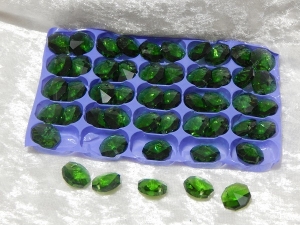 Octagons 14mm 1 Hole - Emerald