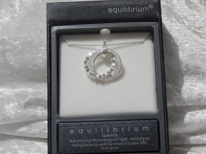 Equilibrium Necklace Double Ring Silver