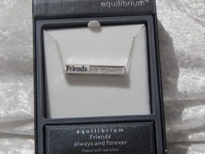 Equilibrium Necklace Diamante Sentiment Bar - Friends