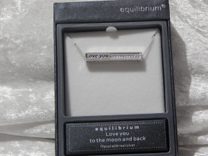 Equilibrium Necklace Diamante Sentiment Bar - Moon