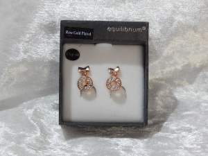 Equilibrium Clip On Earrings Rose Gold Plated - Bow