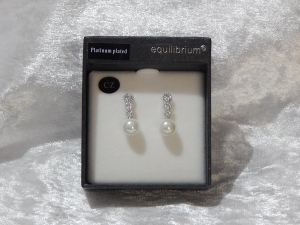 Equilibrium Earrings Platinum Plated - Pearl