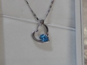 Crystal Ice Necklace with Swarovski Elements Heart Blue 10022