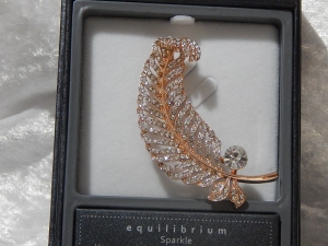 Equilibrium Glamour Brooch - Rose Gold Large Leaf