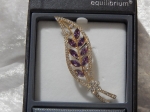 Equilibrium Glamour Brooch - Rose Gold Purple Leaf