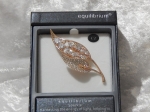 Equilibrium Diamond Brooch - Rose Gold Leaves with CZ