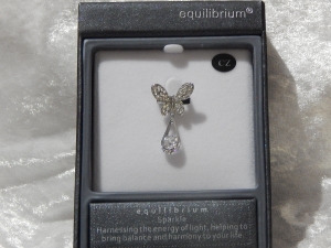 Equilibrium Diamond Brooch - Silver Butterfly with CZ