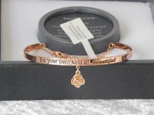 Pure Elegance Charm Bangle Rose Gold Plate - Beautiful