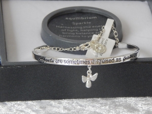 Pure Elegance Charm Bangle Silver Plate - Angel