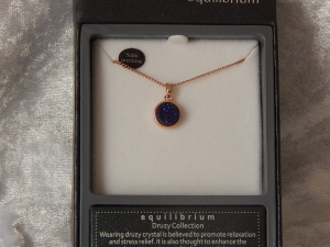 Equilibrium Necklace Agate/Druzy Crystal Blue