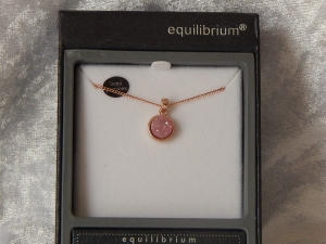 Equilibrium Necklace Agate/Druzy Crystal Pink