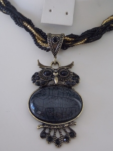 Owl Necklace - Black
