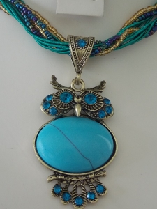 Owl Necklace - Turquoise