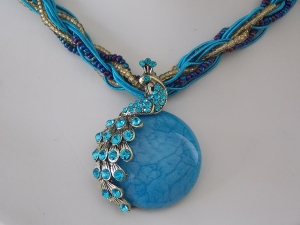 Peacock Necklace - Blue
