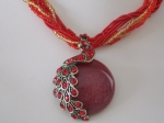 Peacock Necklace - Red