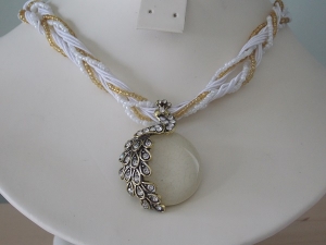 Peacock Necklace - White