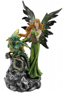 Fairy with Dragon Baby Green