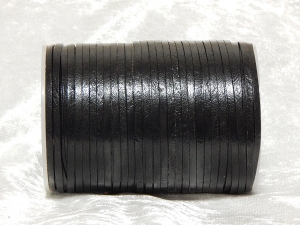 3mm Black Flat Indian Leather Thonging