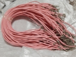 3mm Pink Leather Necklace Cord 