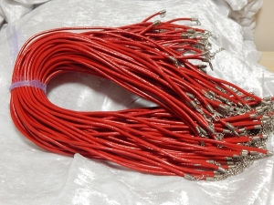 3mm Red Leather Necklace Cord 