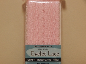 Eyelet Lace Pack of 15m Pink