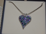 Equilibrium Necklace Blue Ocean Heart & Swirls