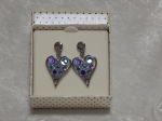 Equilibrium Earrings Blue Ocean Heart & Swirls