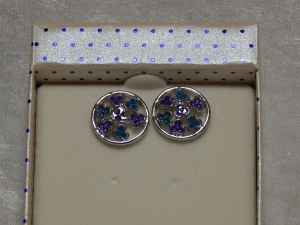 Equilibrium Earrings Blue Ocean Circle of Flowers