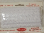 Flower Edge Eyelet Lace Pack of 5m White