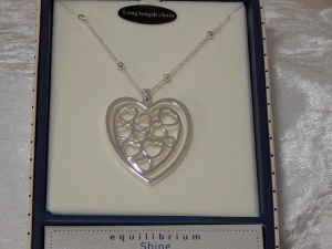 Equilibrium Necklace Heart Long Silver