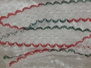 Feather Eyelet Lace Per Meter Xmas Multi