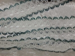 Feather Edge Eyelet Lace Per Meter 38mm White/Green